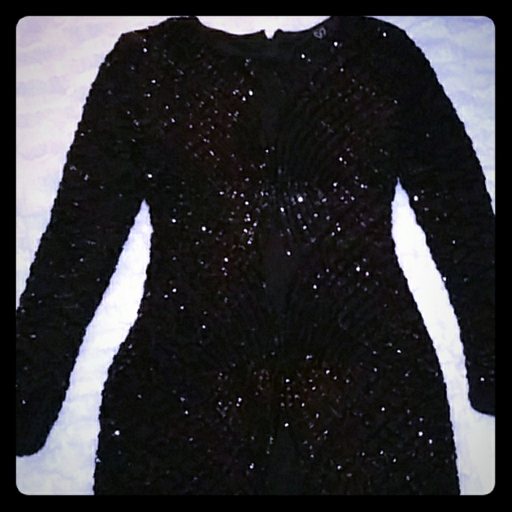 Sequin bodycon Black Dress